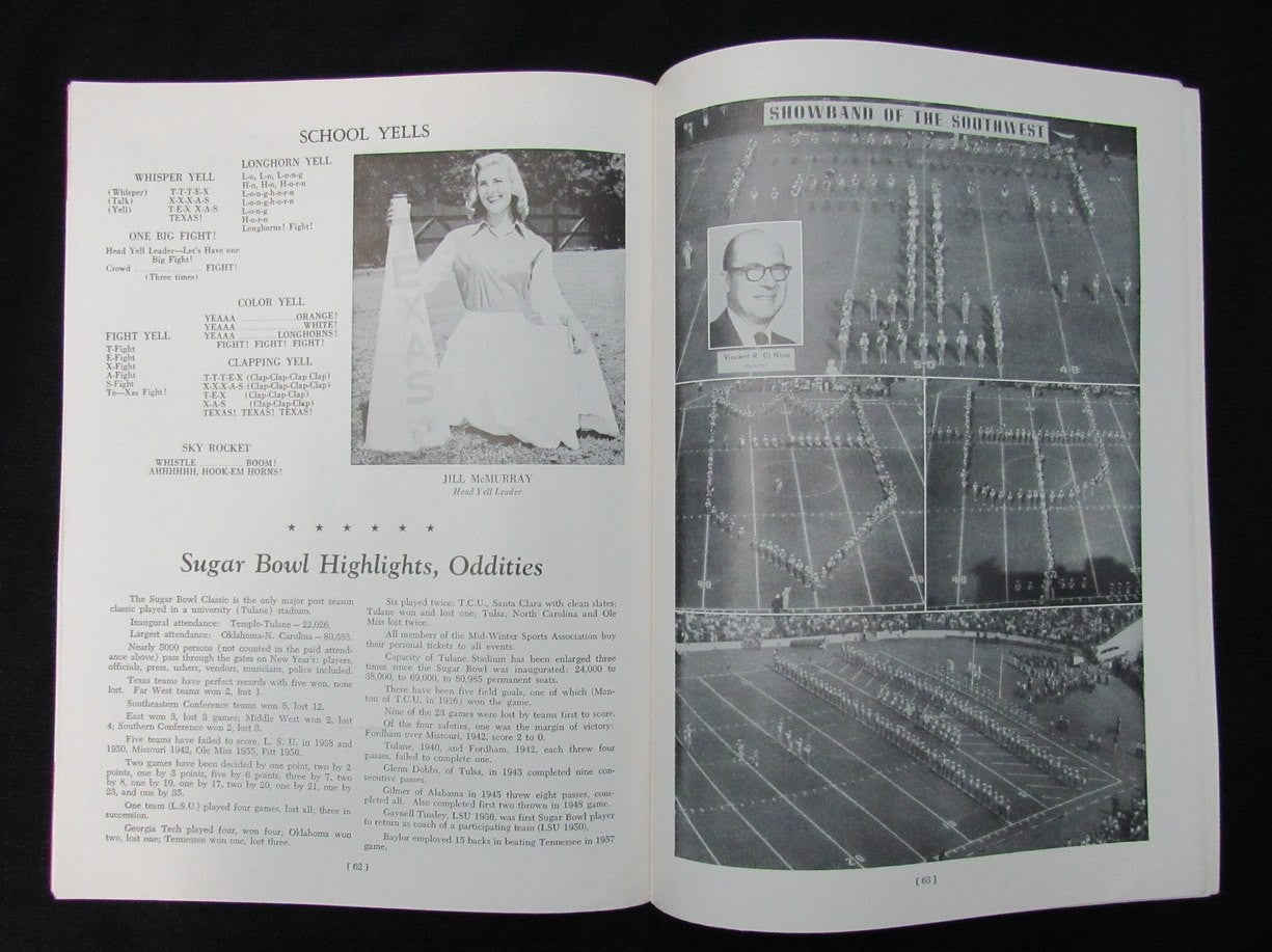 January 1, 1958 Sugar Bowl Ole Miss Vs. Texas Ncaa Football Game Program 194650