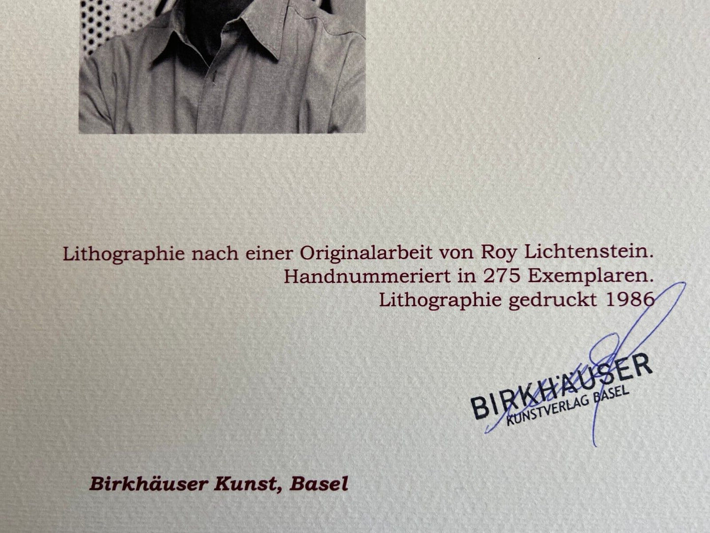 Roy Lichtenstein Lithograph Coa Signed Numbered