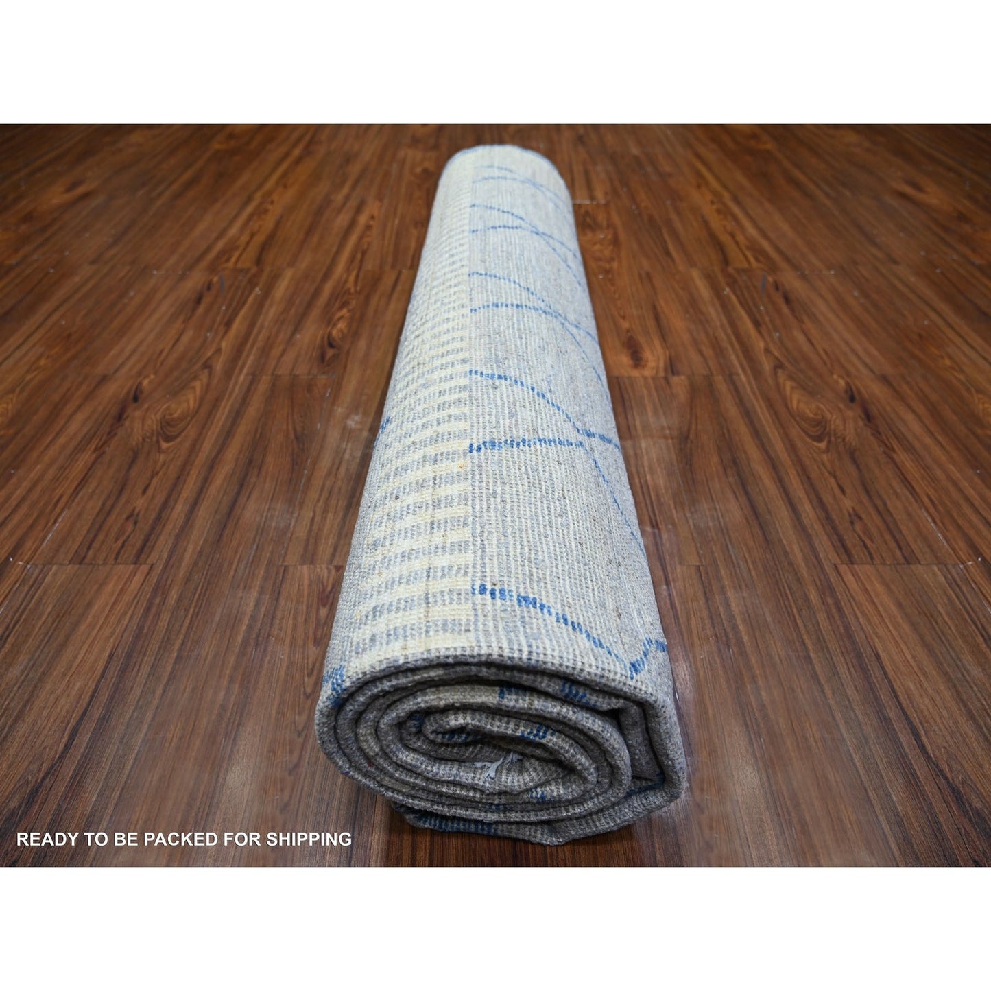 8'9"X11'6" Gray Boujaad Moroccan Berber Design Wool Hand Knotted Rug