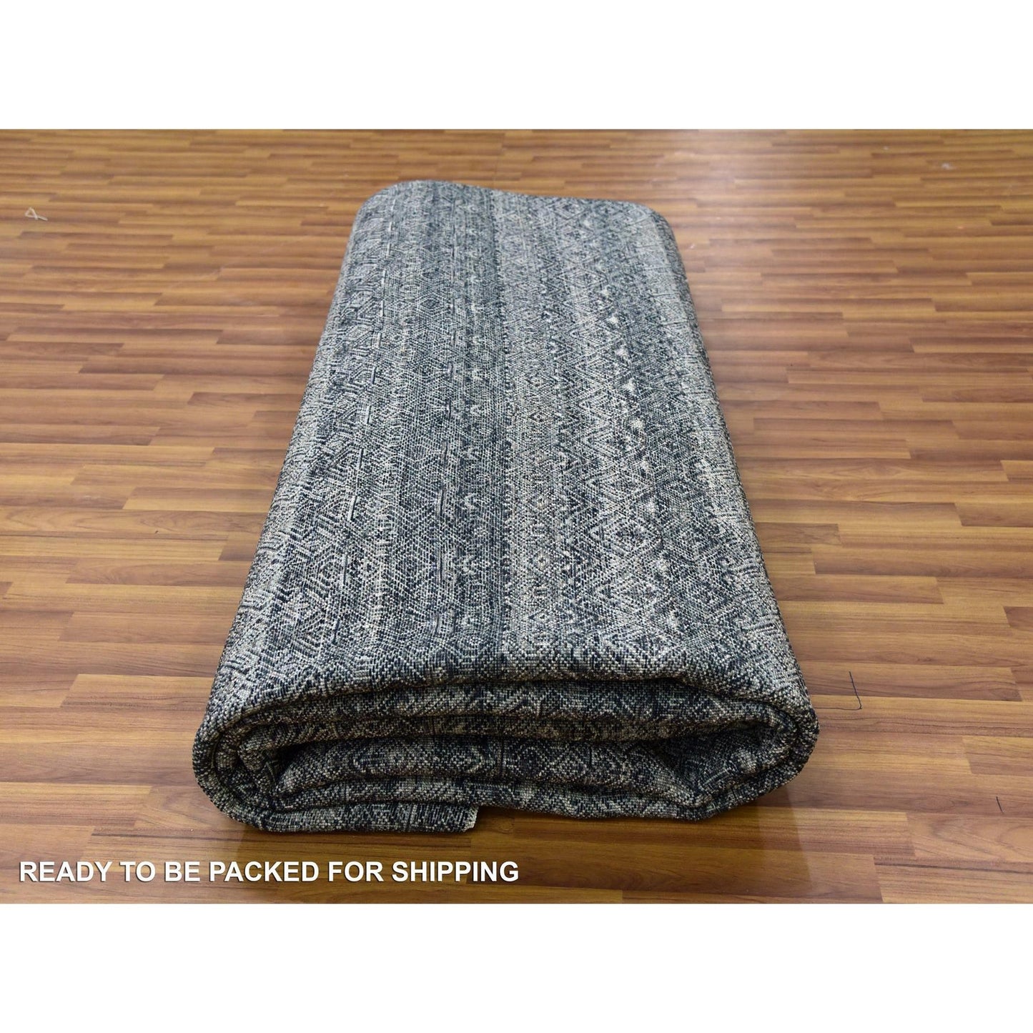 10'X13'10" Gray Hand Knotted Kohinoor Herrita Design 100% Plush Wool Rug