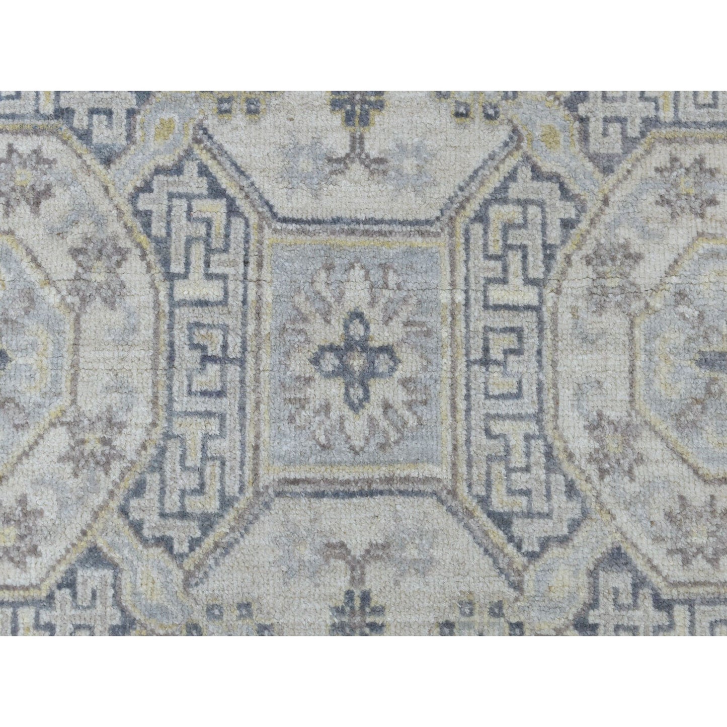 2'9"X9'2" White Wash Peshawar Pure Wool Runner Handmade Oriental Rug