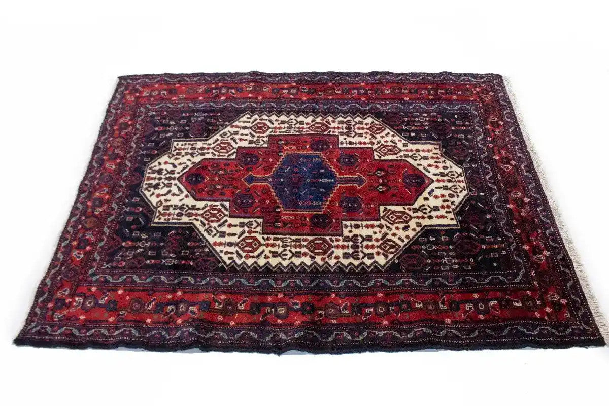 Handmade Vintage Oriental Area Rug Small Floral