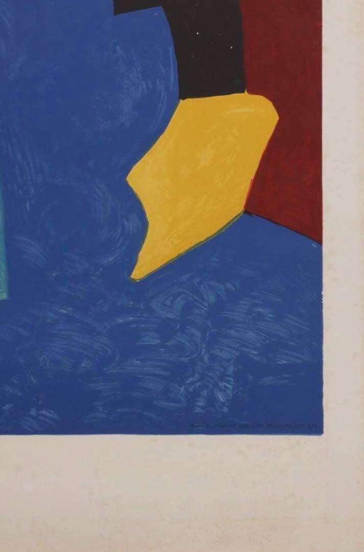 Serge Poliakoff Composition (Blue) Signed Original Lithograph Abstract Art Print