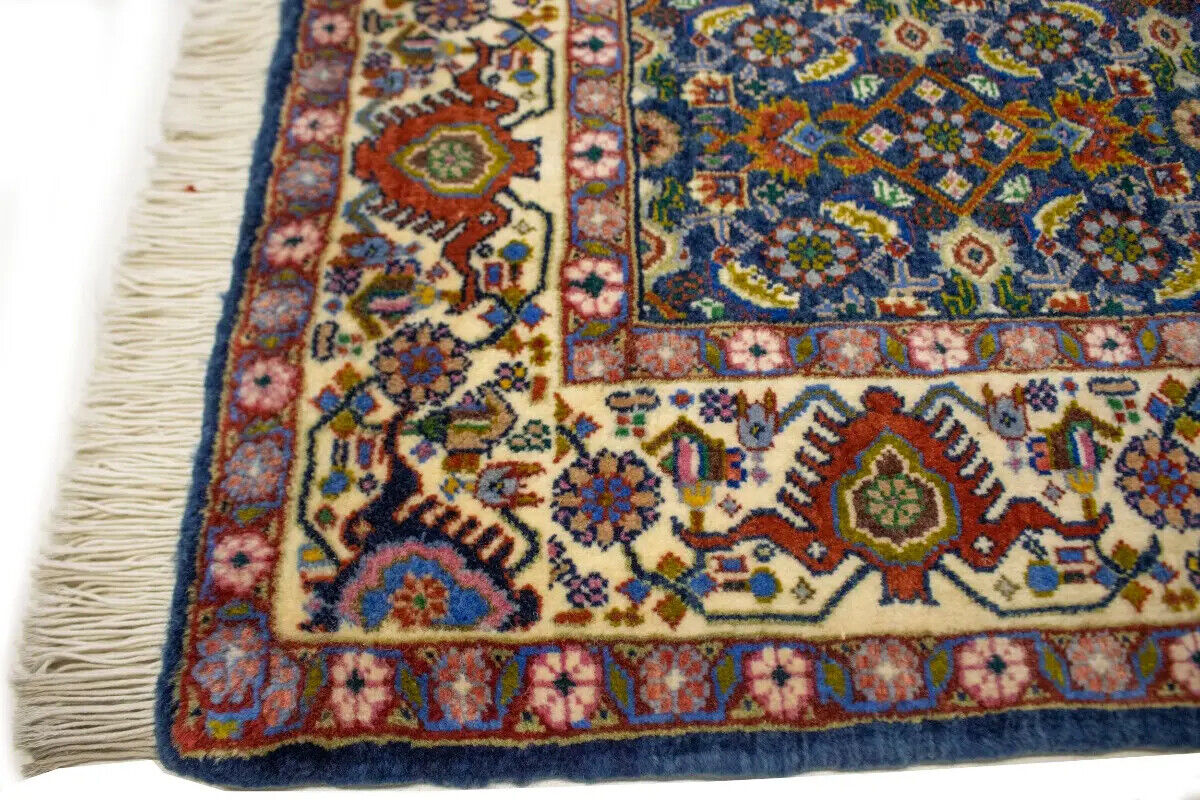 Handmade Oriental Rug Orange-Red Geometric Floral