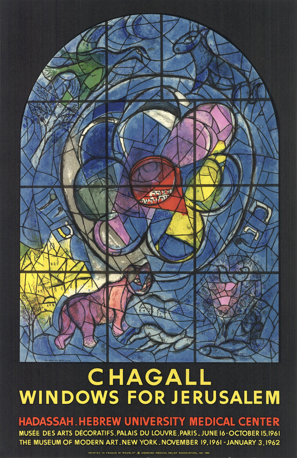 Marc Chagall Windows For Jerusalem " Lithograph Modernism Par