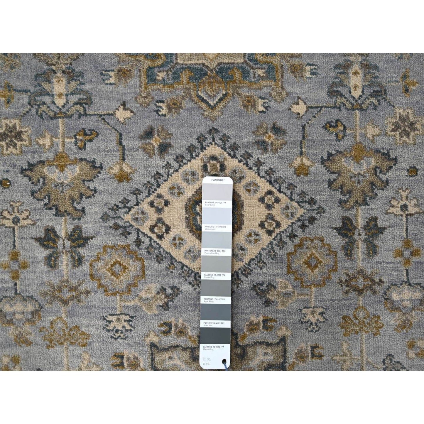 3'1"X5' Misty Gray Hand Knotted Karjihooz Design Wool Oriental Rug