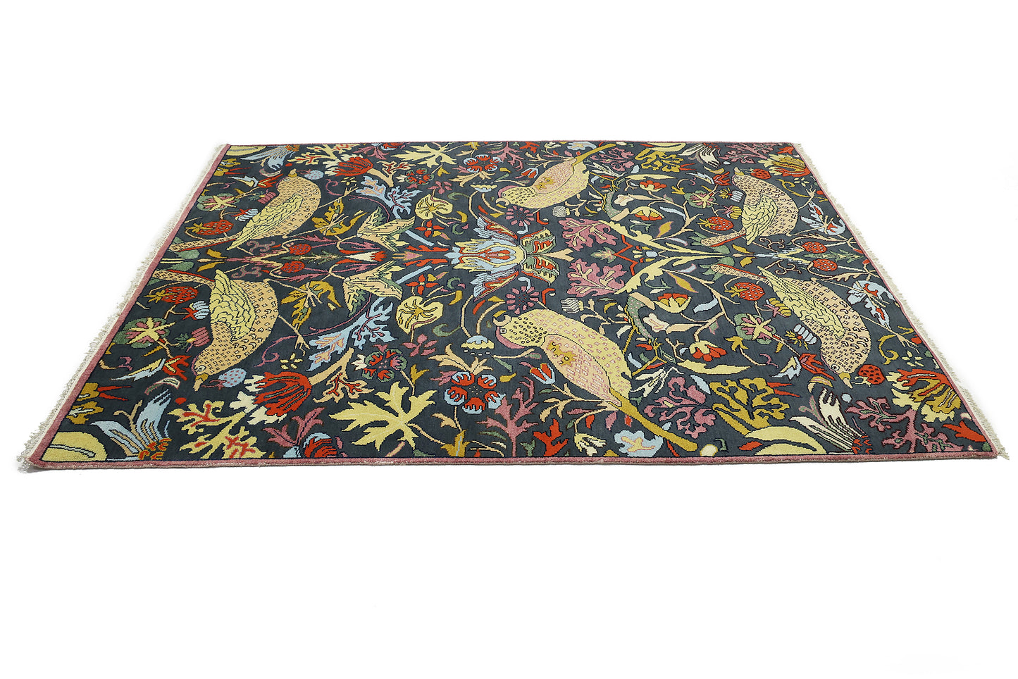 One-Of-A-Kind Birds Design Chobi Oriental Rug
