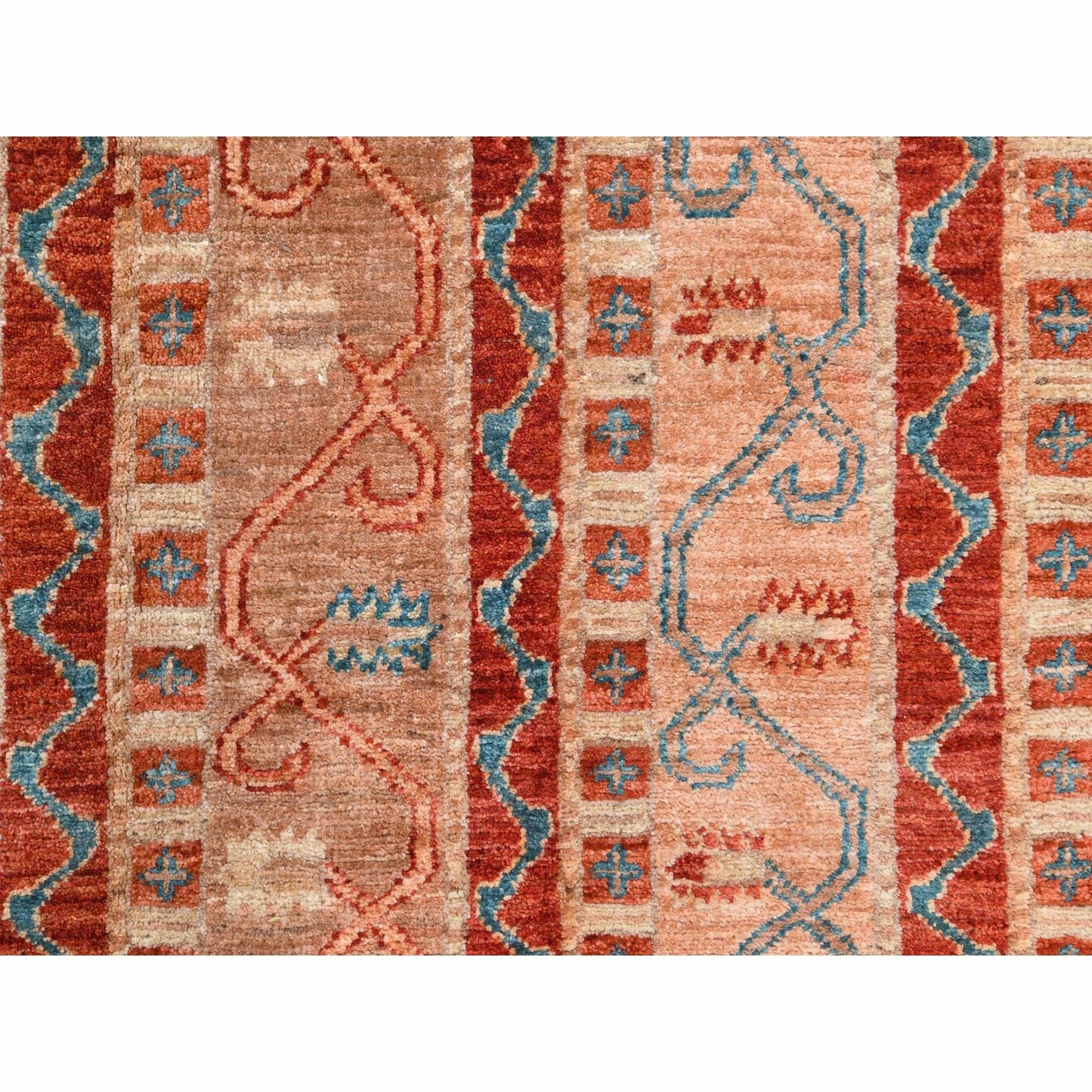 6'2"X8'8" Colorful Super Kazak With Shawl Design Hand Knotted Wool Rug