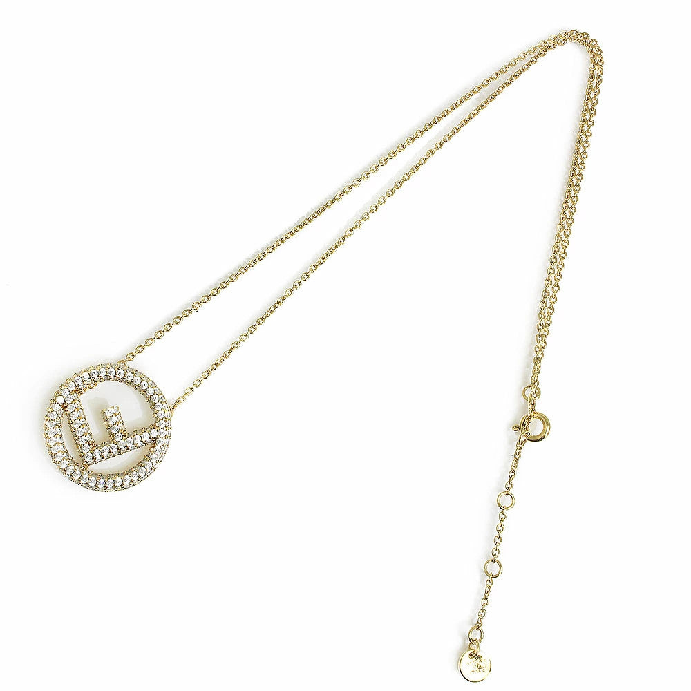 Fendi Circle F Rhinestone Gold 8Ag760