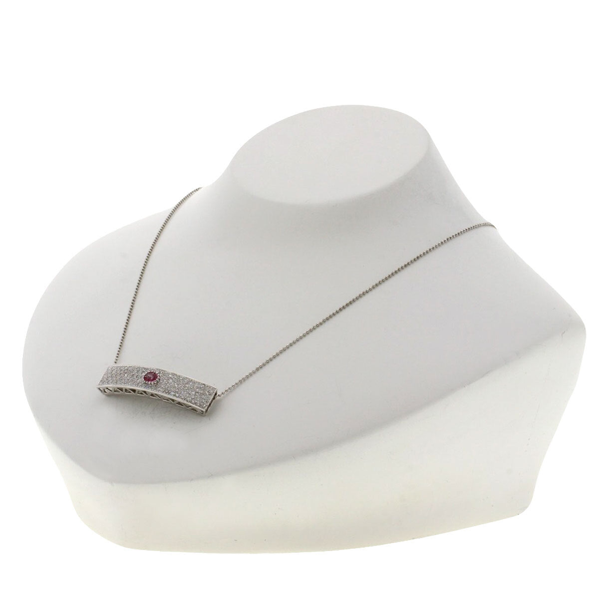 0.43Ct Papalachia Sapphire Diamond Necklace K18