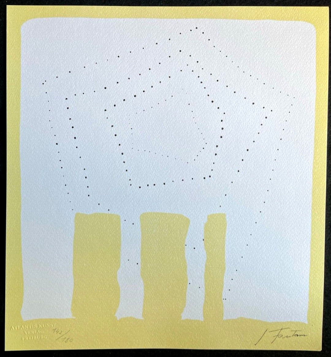 Lucio Fontana Lithograph 1978 Coa Signed Pen