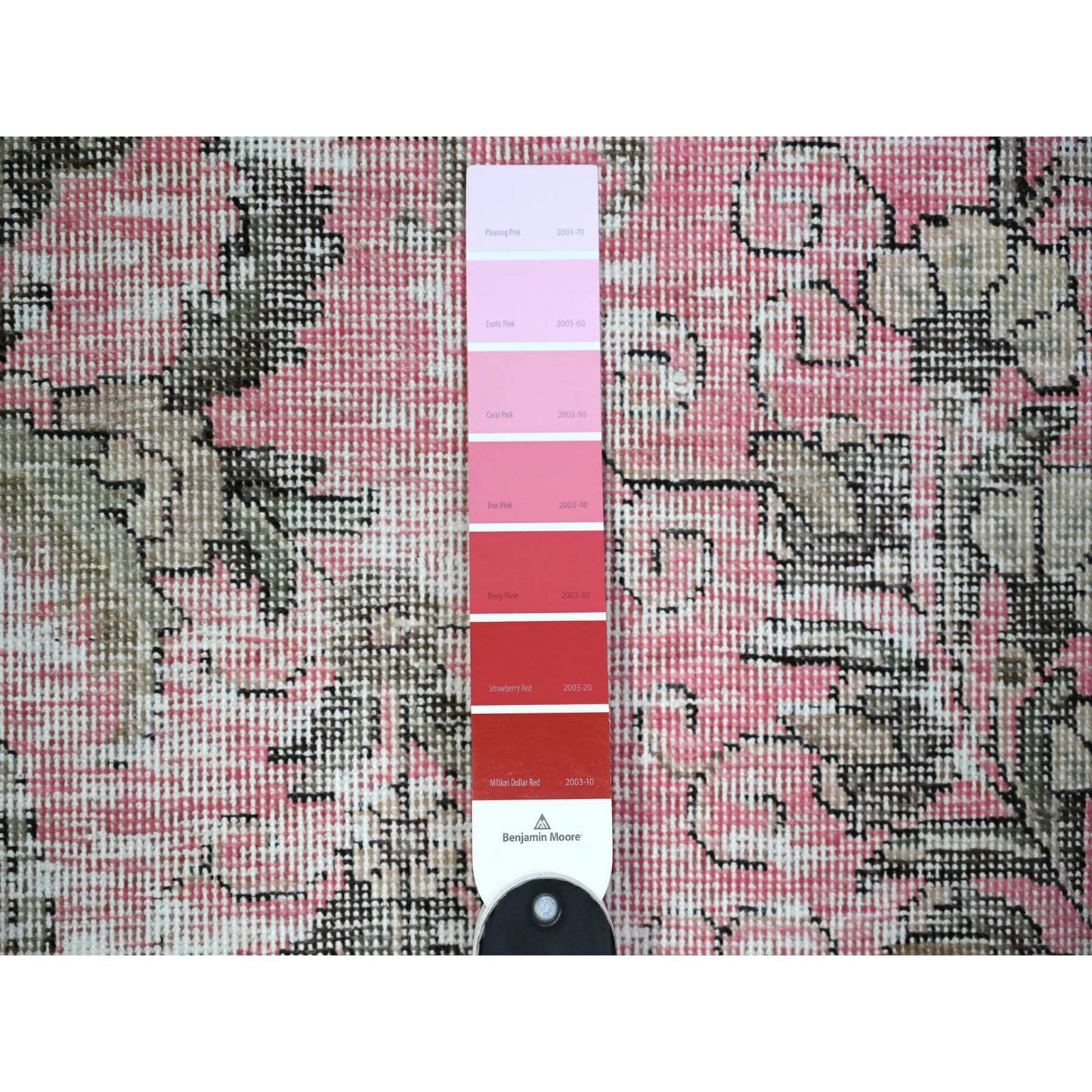 11'3"X15'9" Blush Pink Vintage Tebraz Soft Wool Hand Knotted Rug