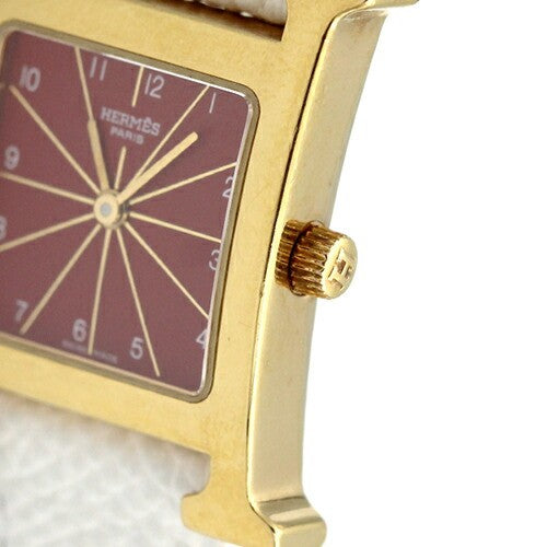 Hermes H Watch Hh1.201 Gp Red Dial Quartz
