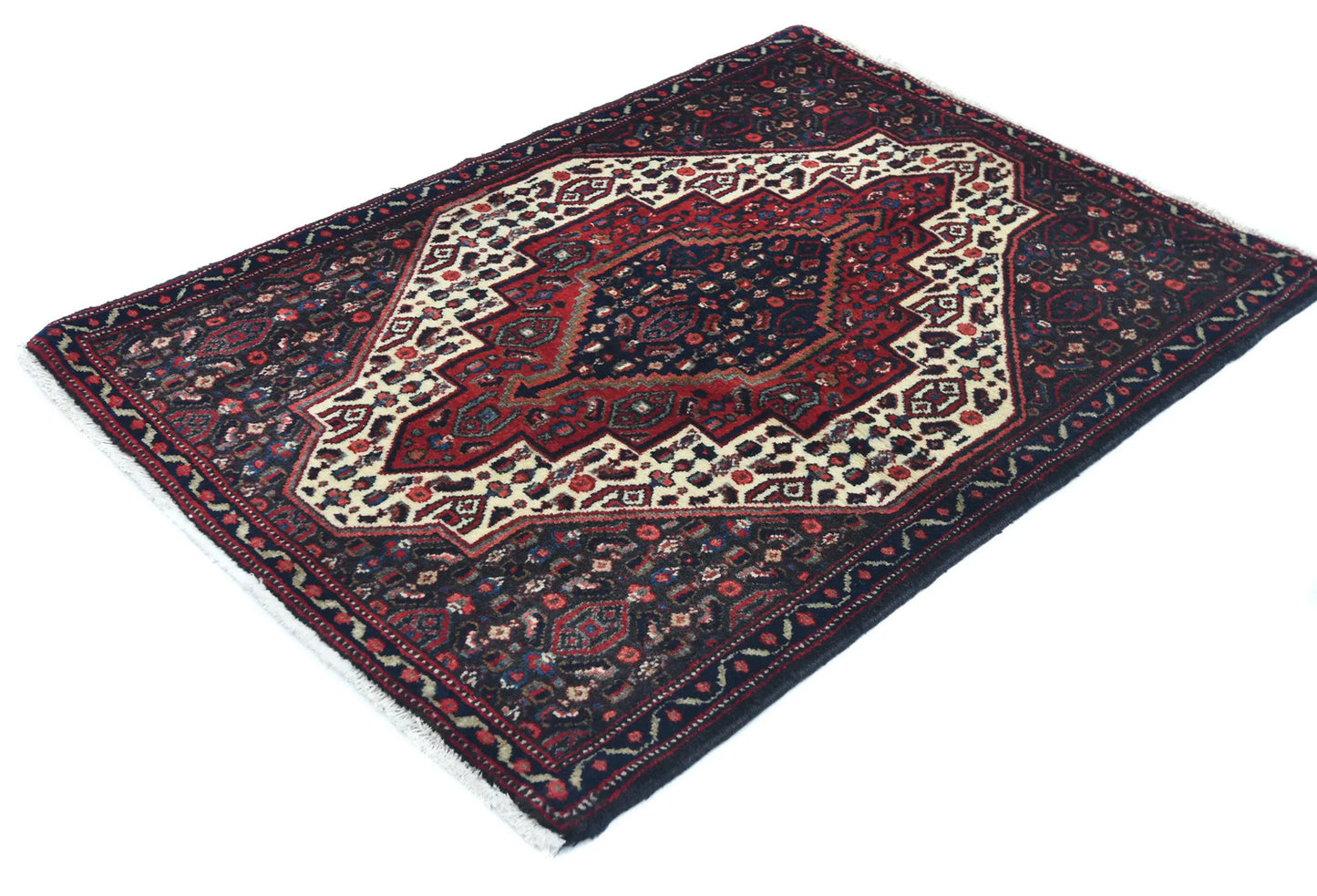 Vintage Hand-Knotted Red Wool Rug 2'5X3'4 Ft