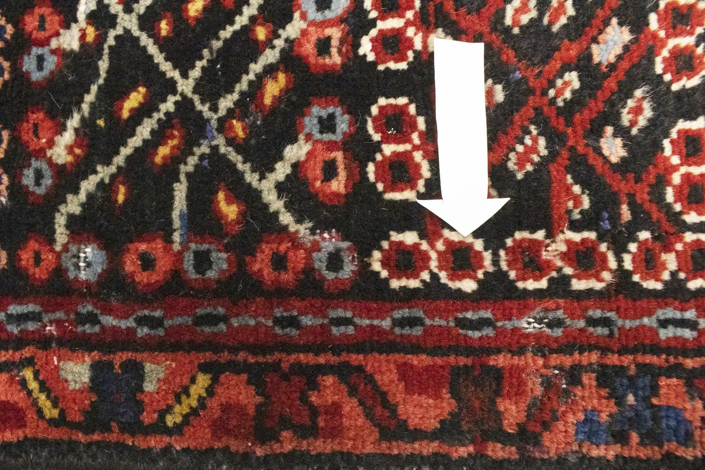 Semi-Antique Oriental Rug Rusty Red Geometric
