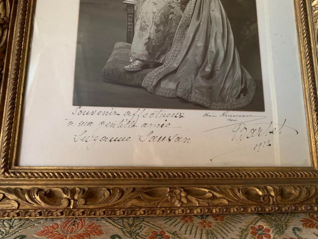 Julia Bartet Signed Photo Set 1911 French Antique Actress Portraits W/ Frames