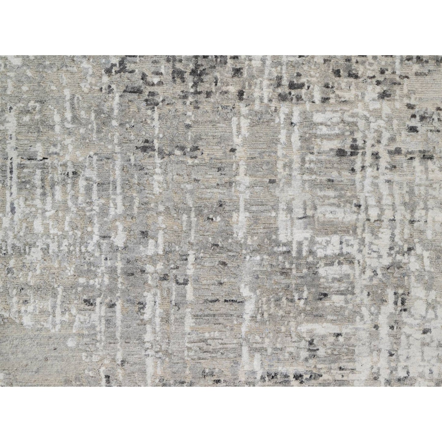 8'X10'2" Gray Hand Knotted Modern Hand Spun Undyed Natural Wool Rug
