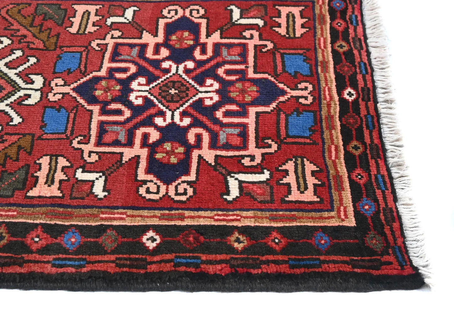 Vintage Tribal Geometric Runner Rug 2X7 Ft Red