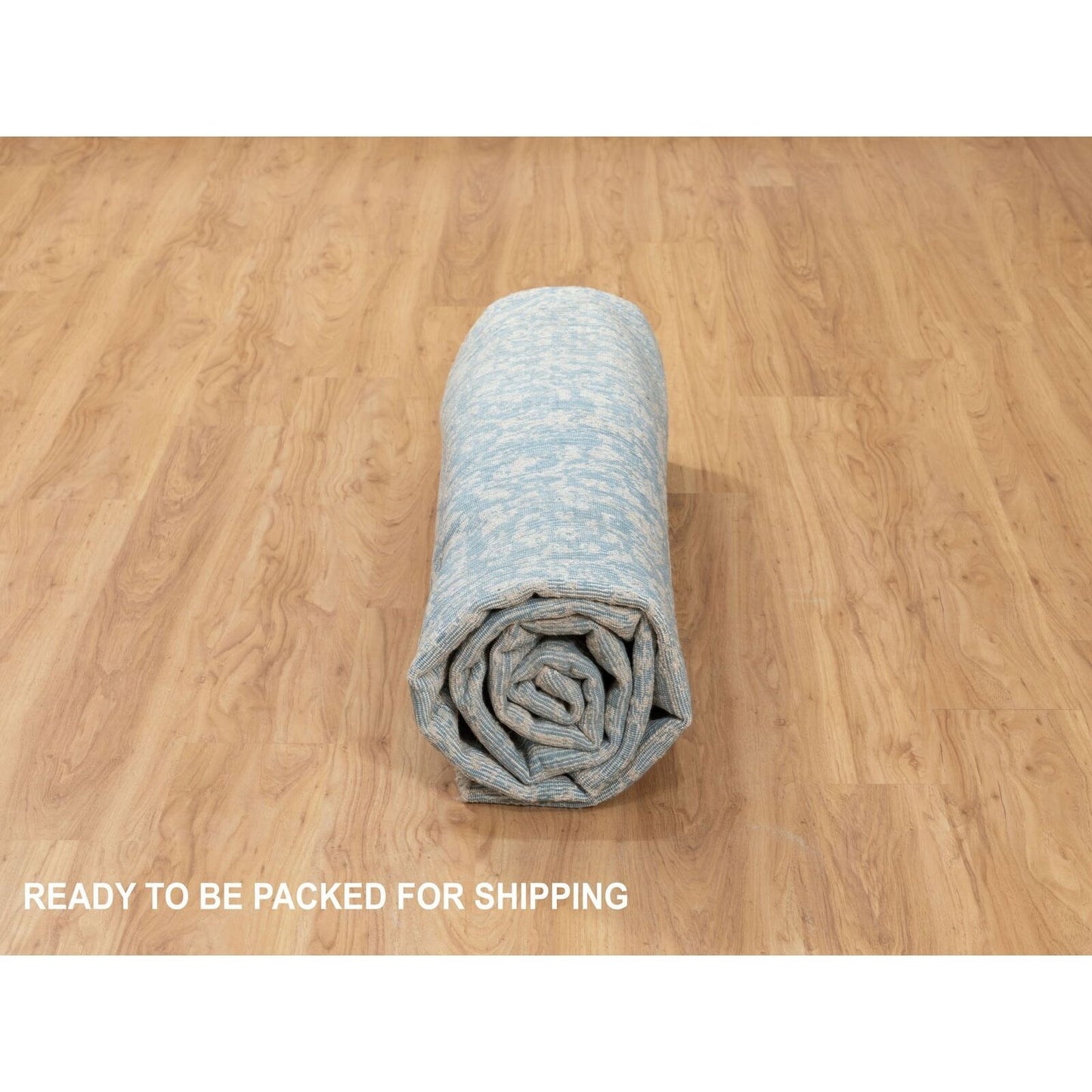 9'10"X9'10" Ivory Jacquard Handloomed Broken Cypress Treedesign Rug