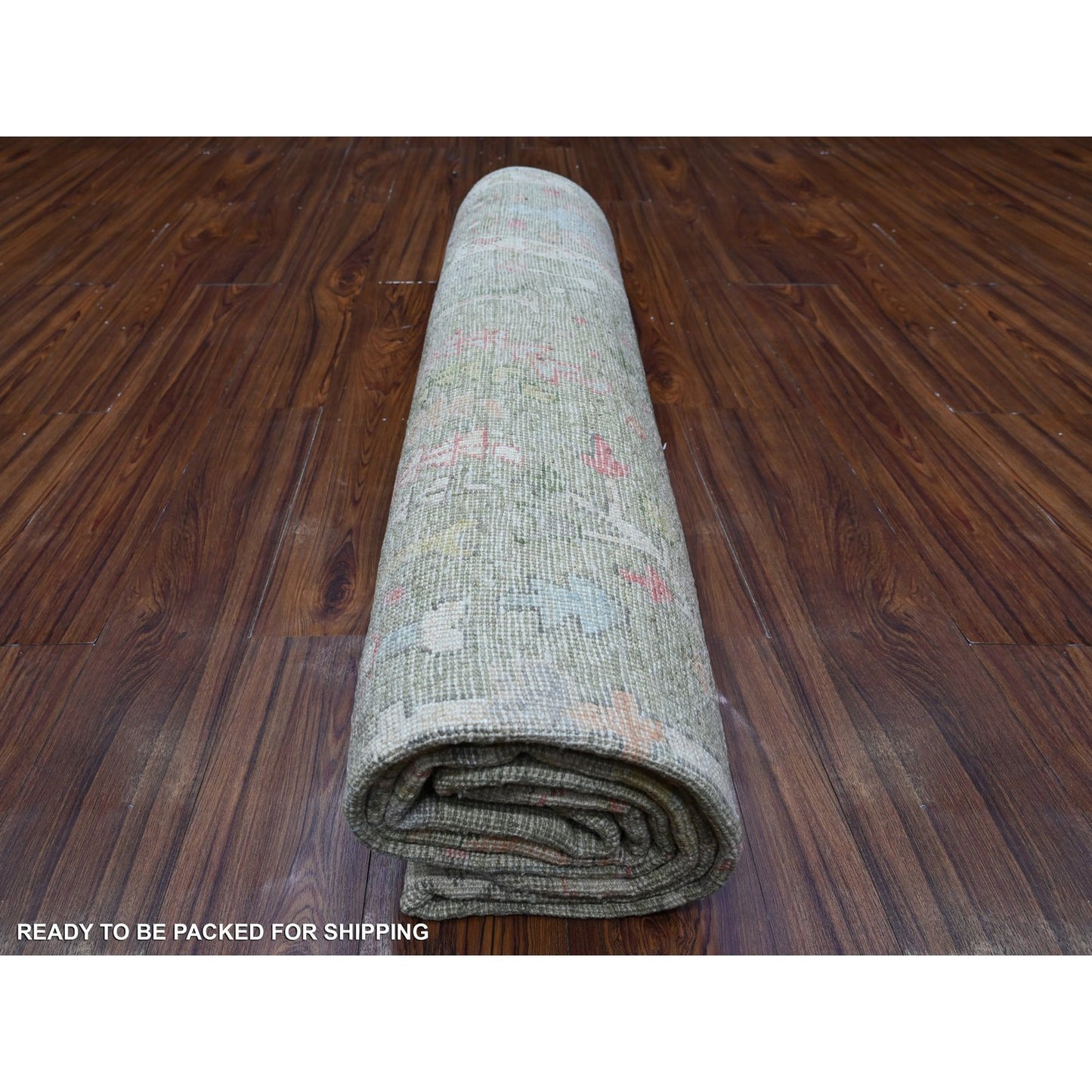 7'8"X9'10" Reseda Gray Afghan Angora Oushak Soft Pile Oriental Rug