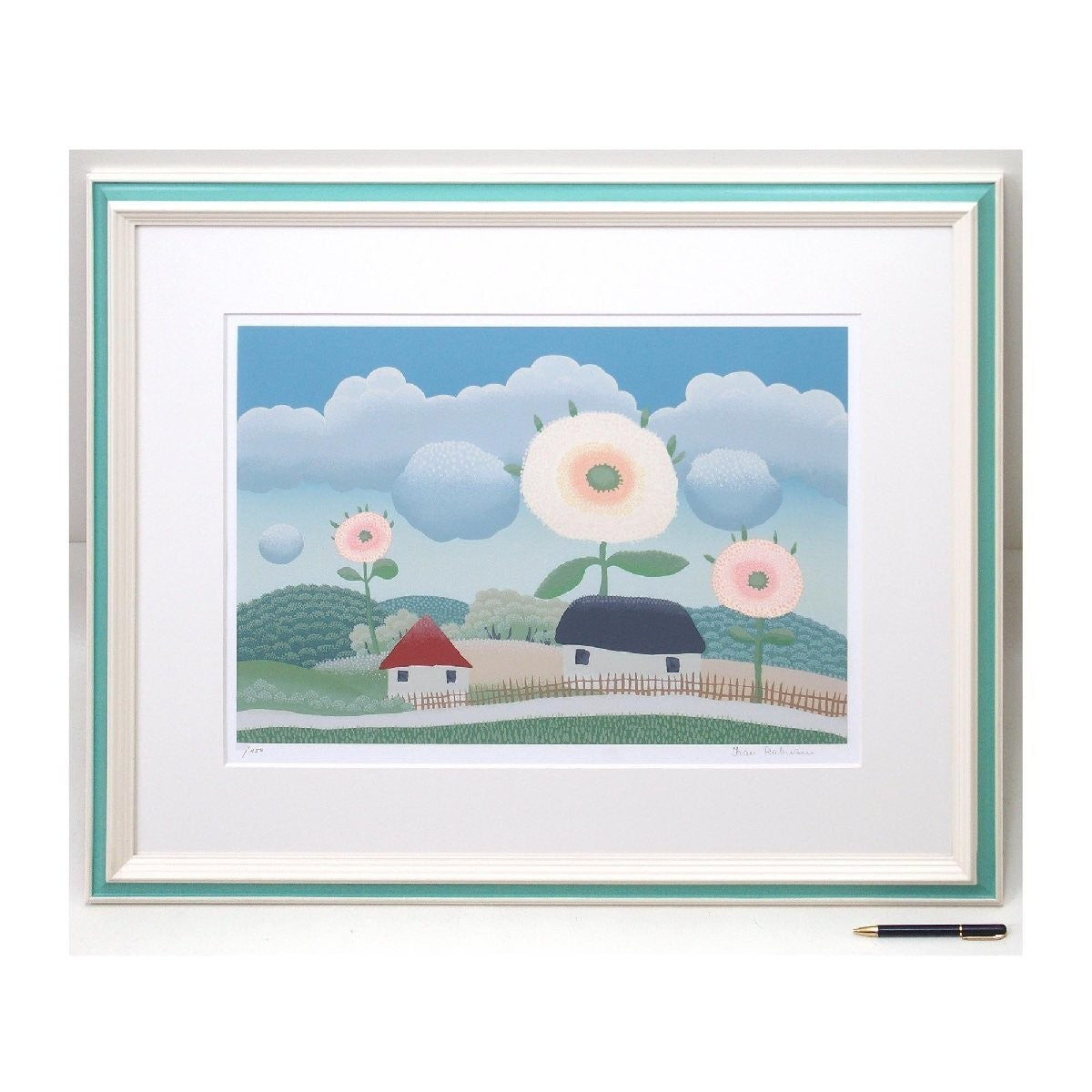 Ivan Rabuzin (Croatia) "Cottages Flowers" Original Silk Screen Signed Framed