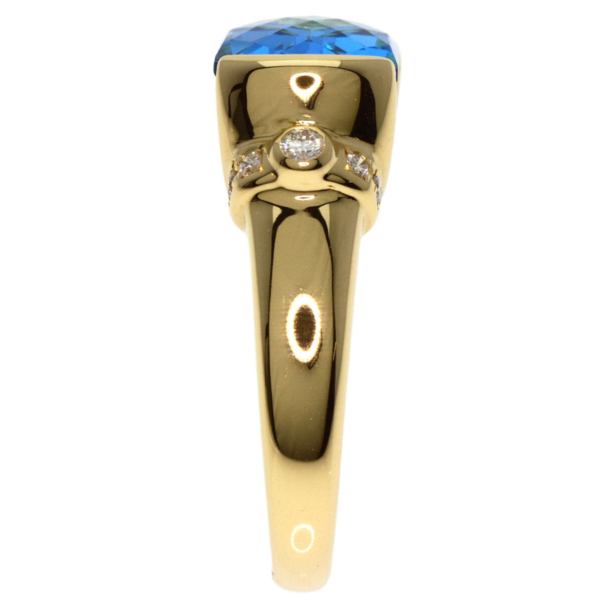 TASAKI Ring Blue Topaz Diamond K18 Yellow Gold