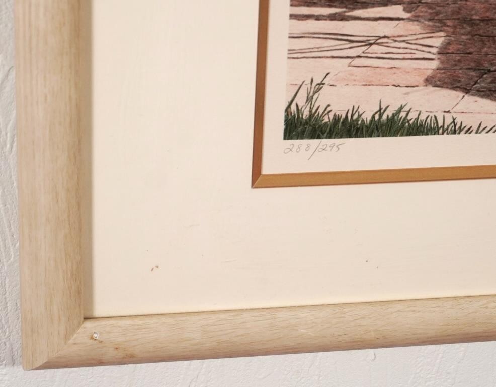 Helen Rundell Lithograph Rocking Chair Cat Signed