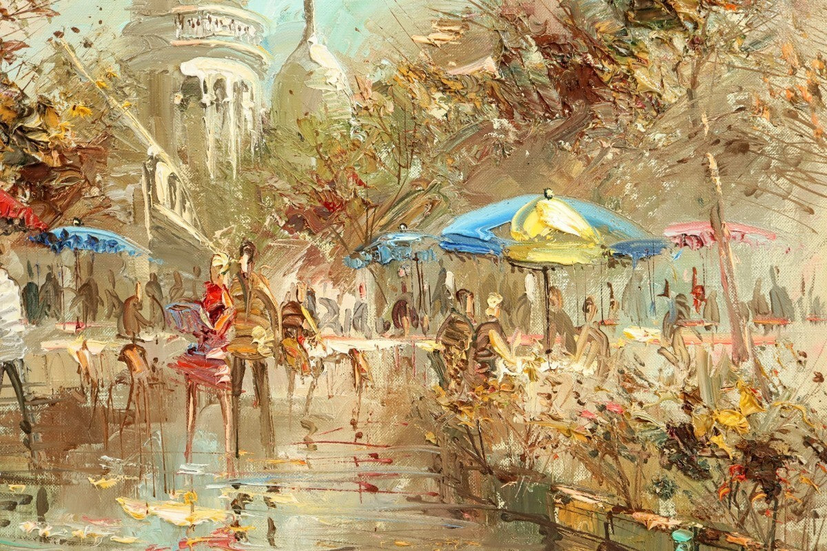 Jean Marie Quillard 1977 Original Oil Painting "Paris, Montmartre - Signed M20