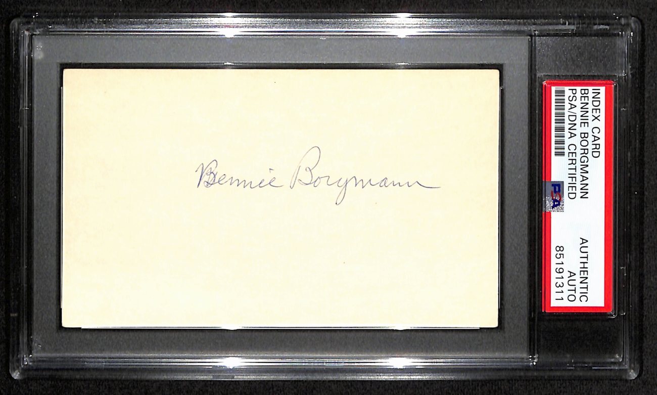 Bennie Borgmann Hof Signed/Auto 3X5 Index Card Fort Wayne Hoosier Psa/Dna 188576