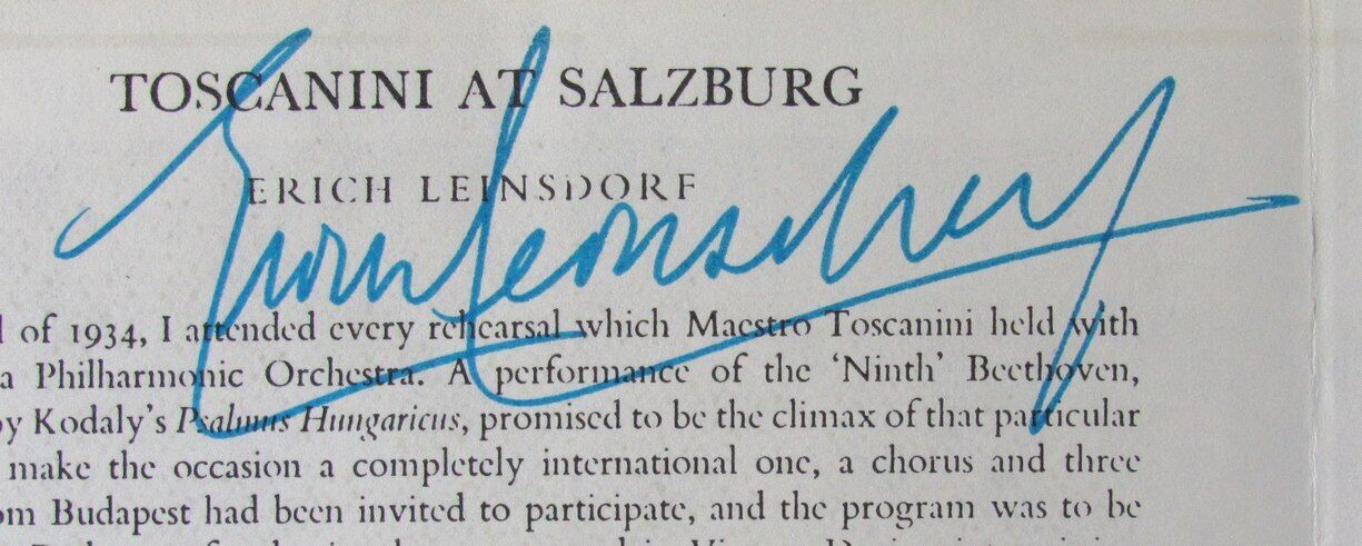 Erich Leinsdorf Conductor Autographed Magazine