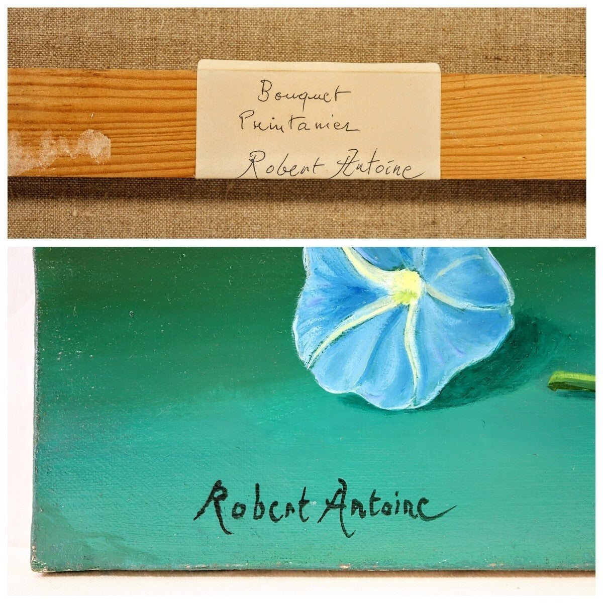 Robert Antoine Bouquet Printanier Original Oil Painting Still Life Flowers