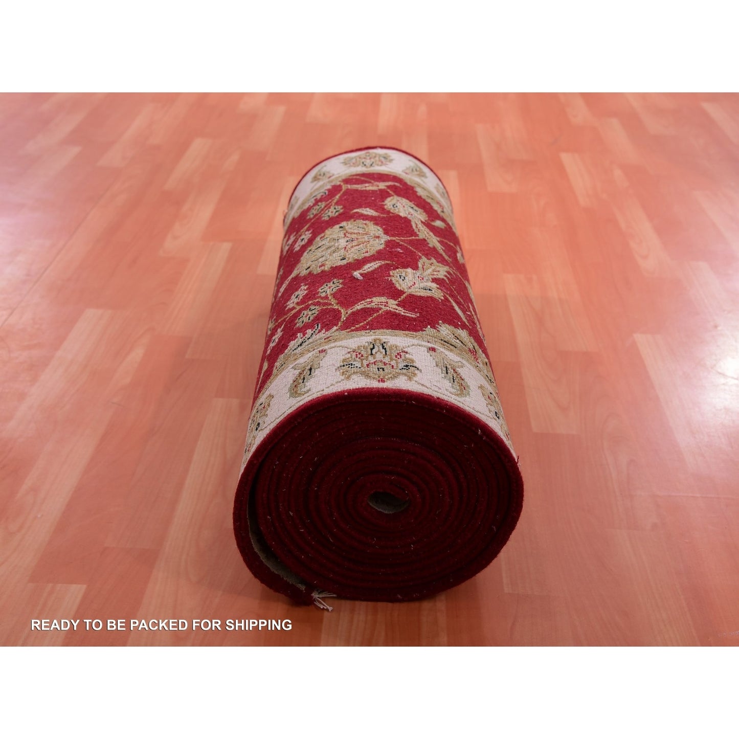 2'8"X21' Red Wool And Silk Hand Knotted Rajasthan Design Xl Runner Rug
