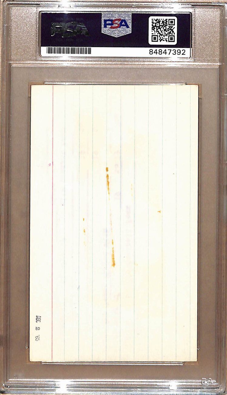 Henry Jordan Hof Autographed 3X5 Index Card Green