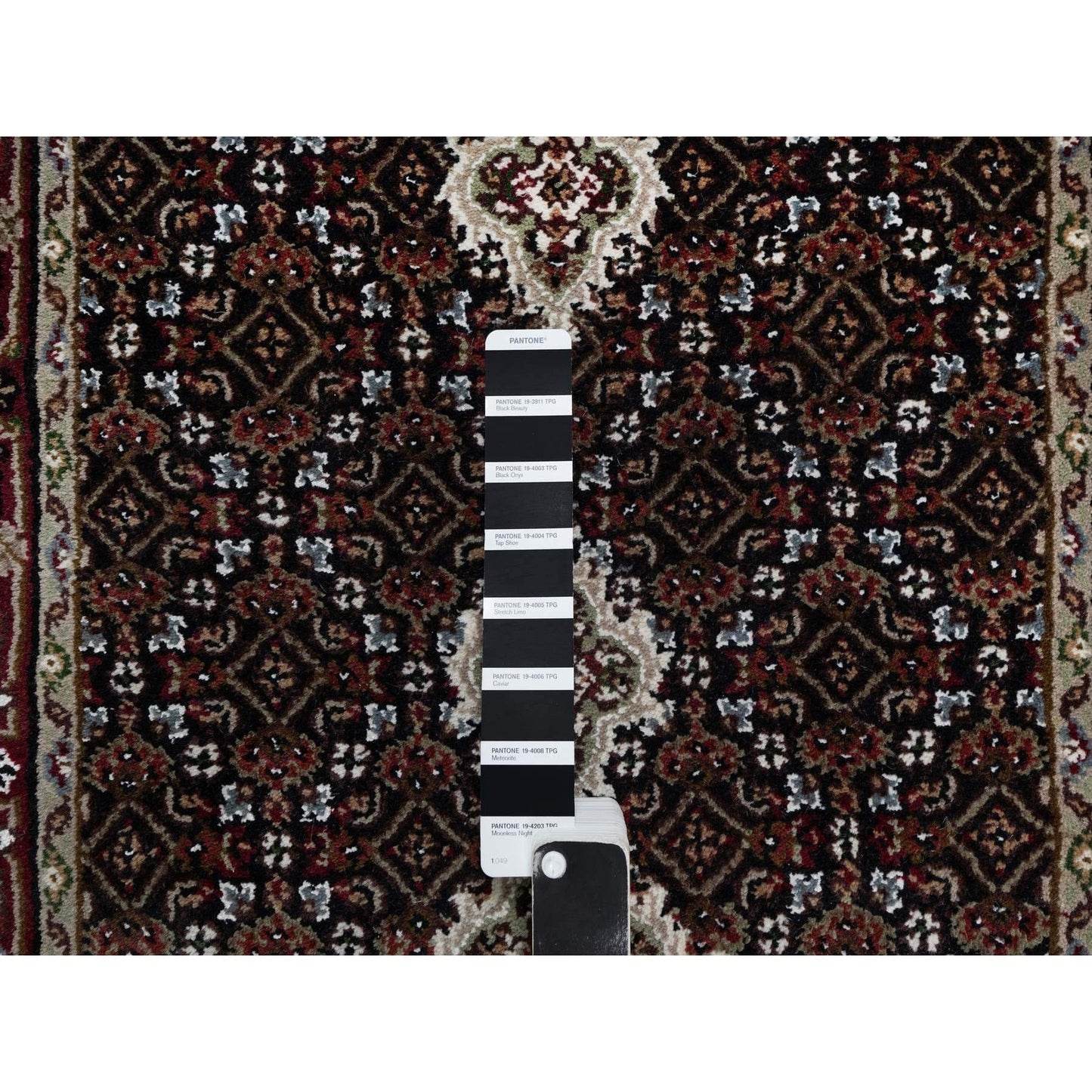 2'7"X24'1" Black Tebraz Mahi Fish Design Hand Knotted Wool Xl Runner Rug