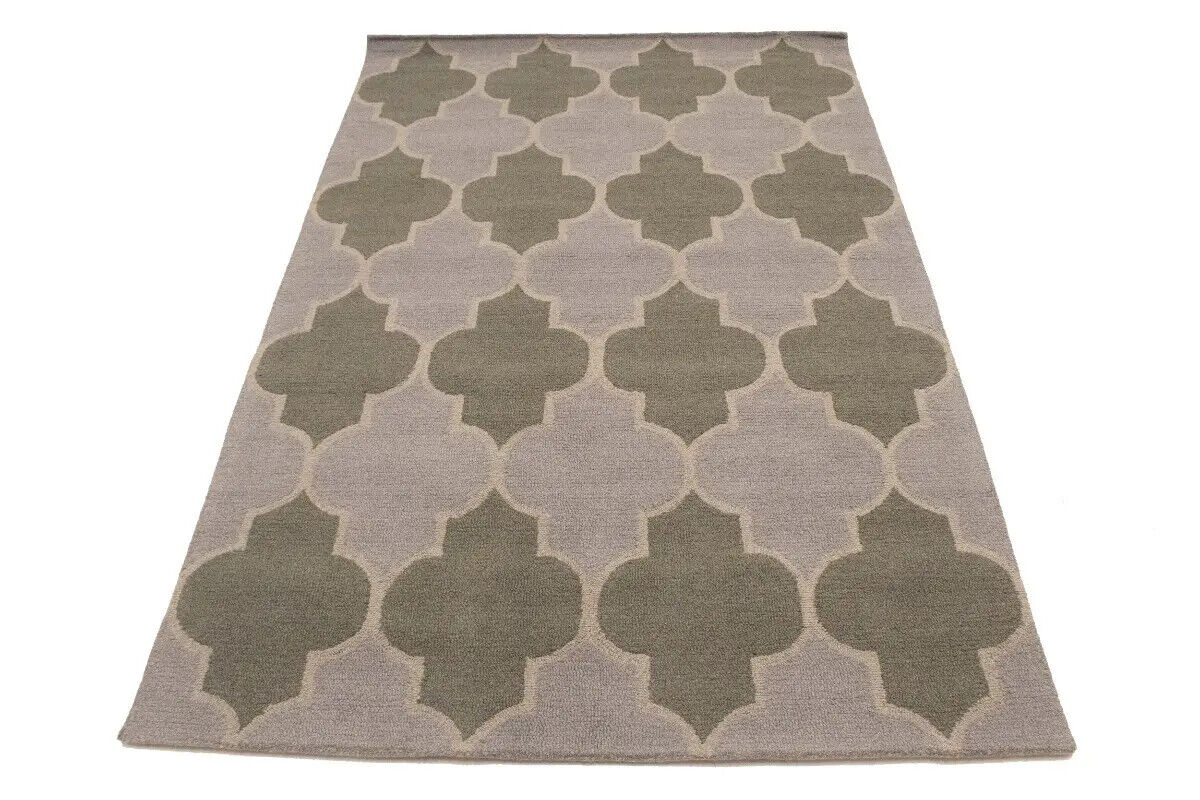 Multicolored Trellis Design Foyer 5X8 Hand-Tufted