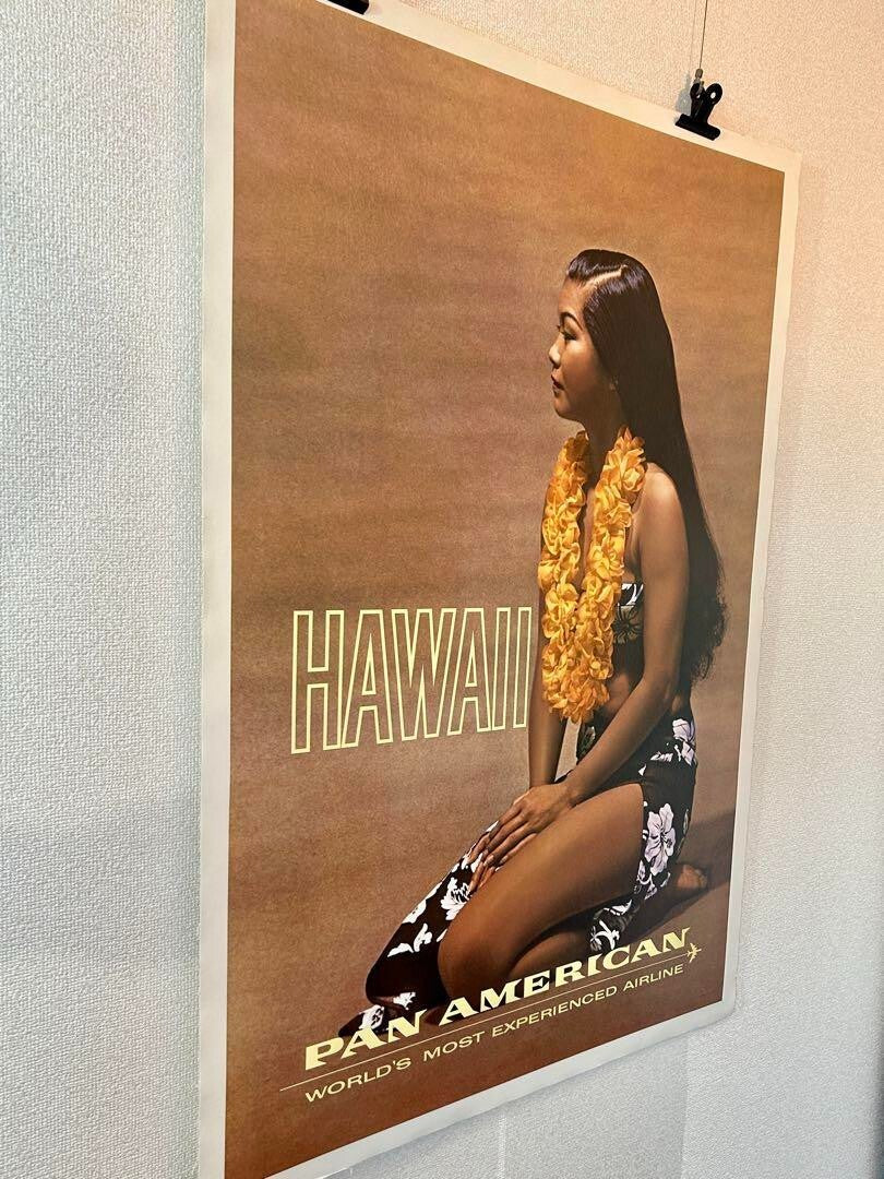 Pan American Ariline Pan Am Original Vintage Poster Hawaii Linen Backed