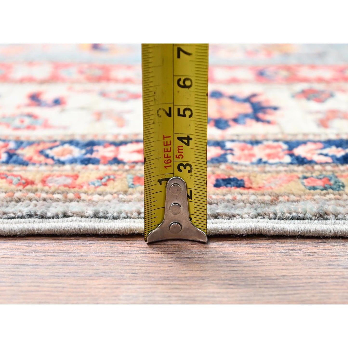 3'4"X5'1" Side Walk Grey Special Kazak Triple Medallion Oriental Rug