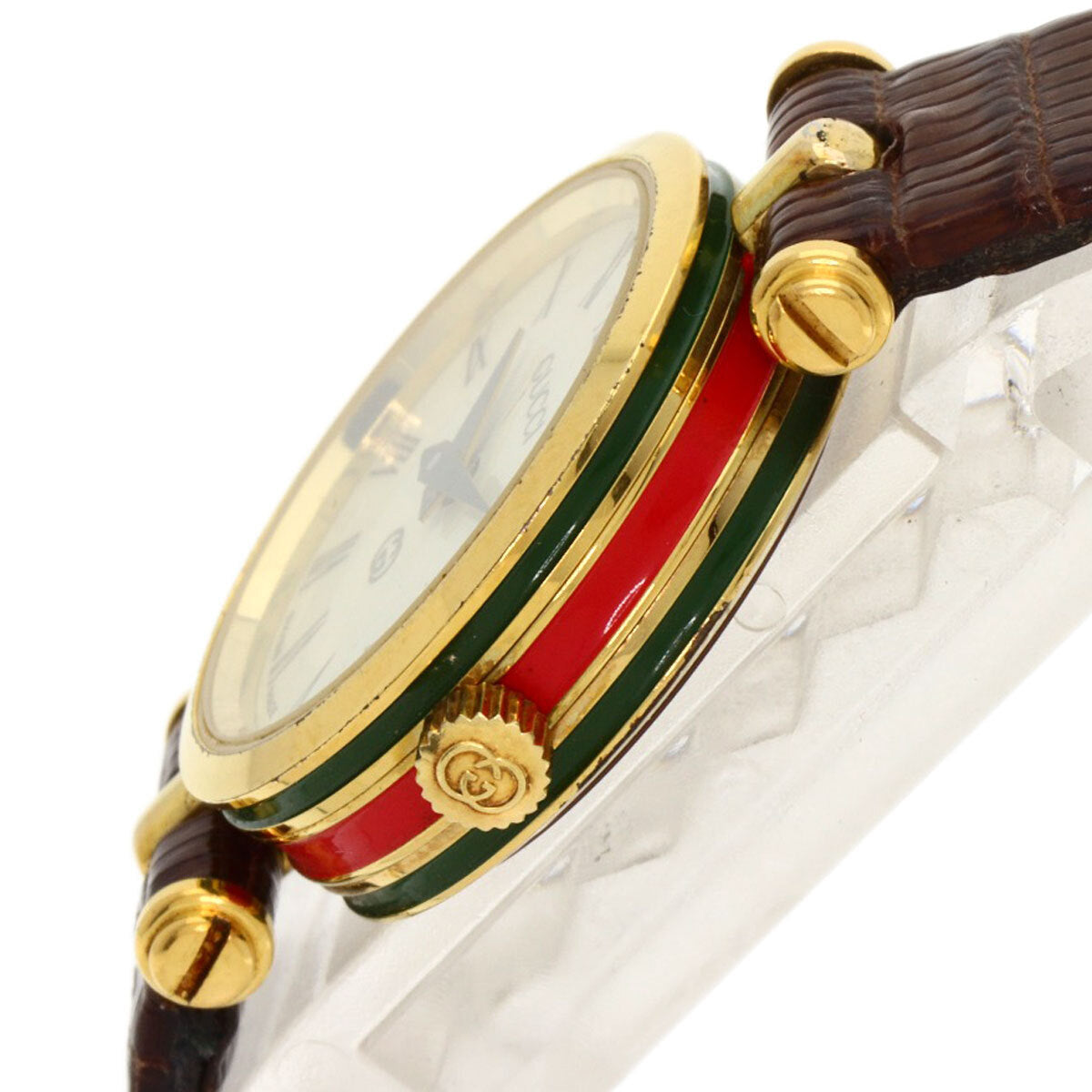 Gucci Sherry Line Watches Gold Plated/Leather Ladies
