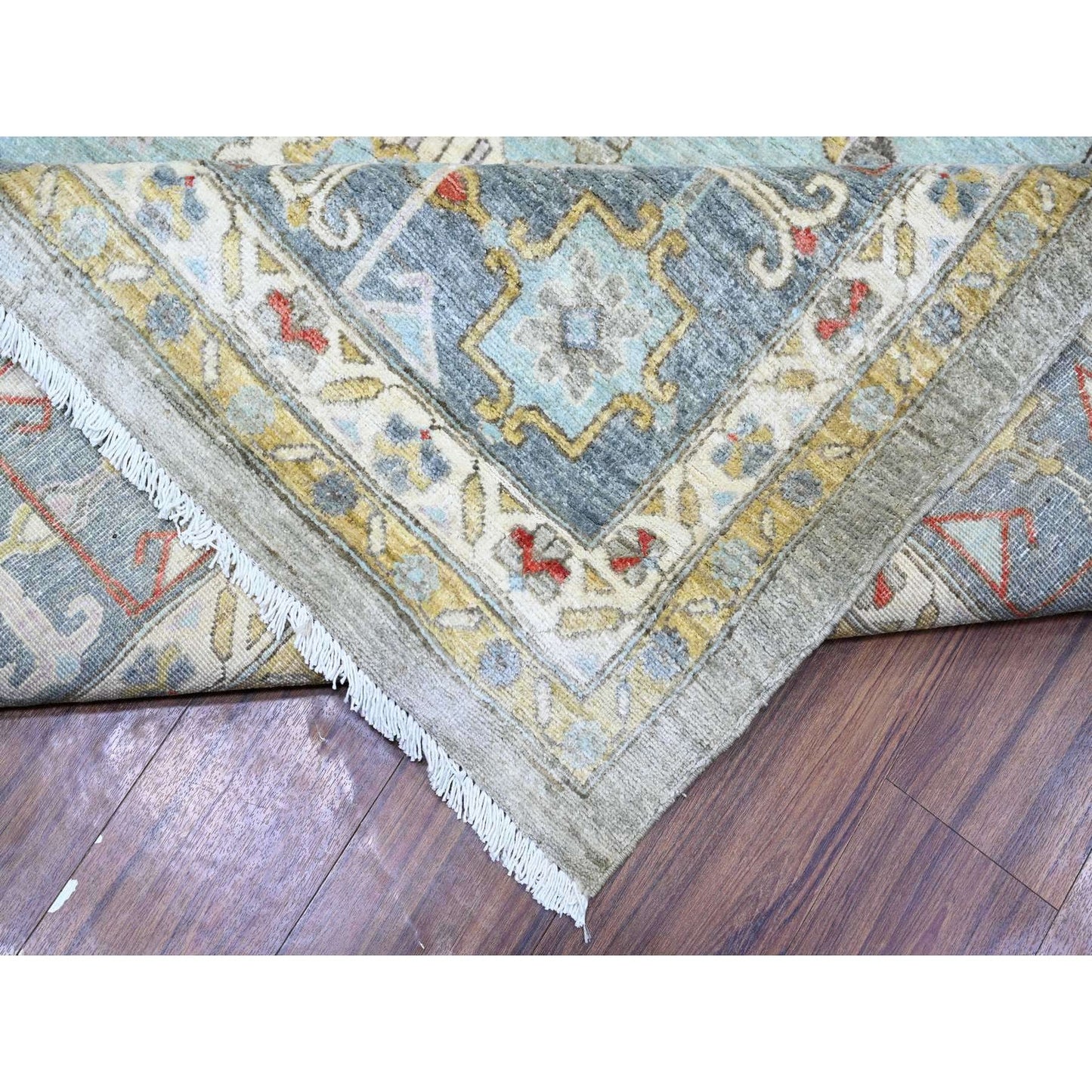 10'1"X14' Dark Gray Finer Peshawar Pure Wool Hand Knotted Oriental
