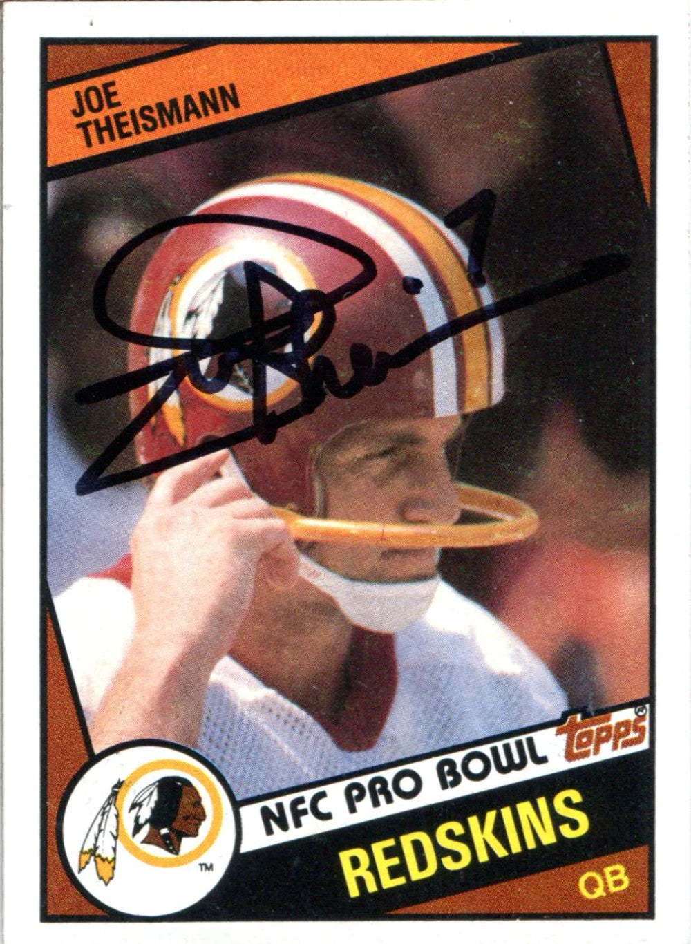Joe Theismann Autographed 1984 Topps Card