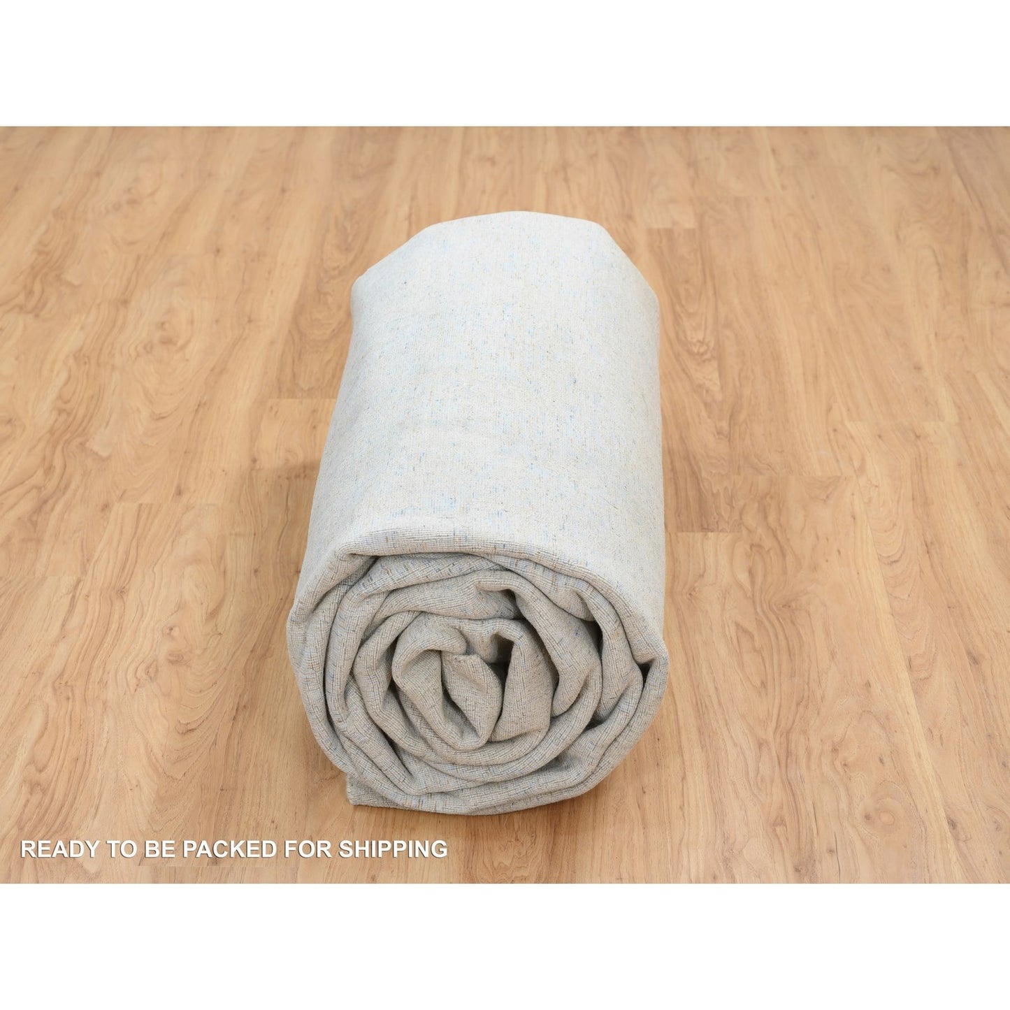 10'X13'10" Gray Wool And Silk Jacquard Hand Loomed Tebraz Design Rug