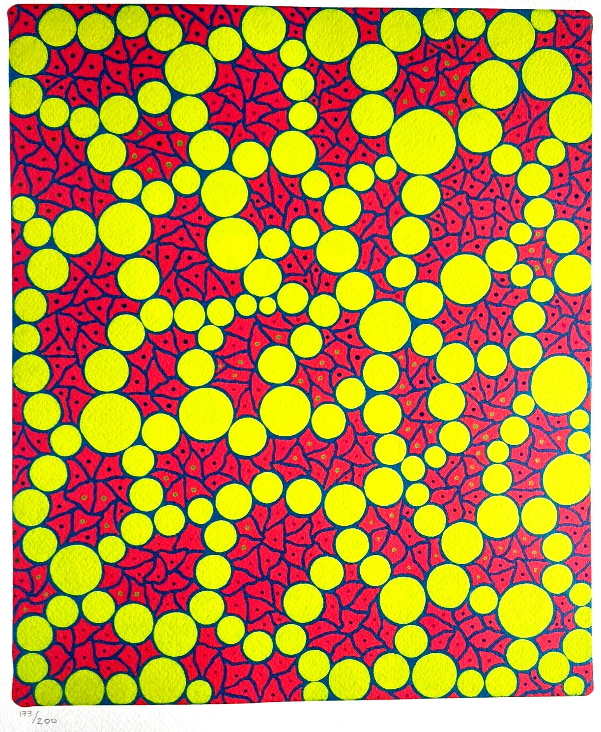 Yayoi Kusama Lithograph Mori Museum Coa Hand Numbered Crayon
