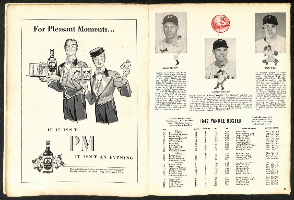 1947 World Series Program Brooklyn Dodgers Vs.