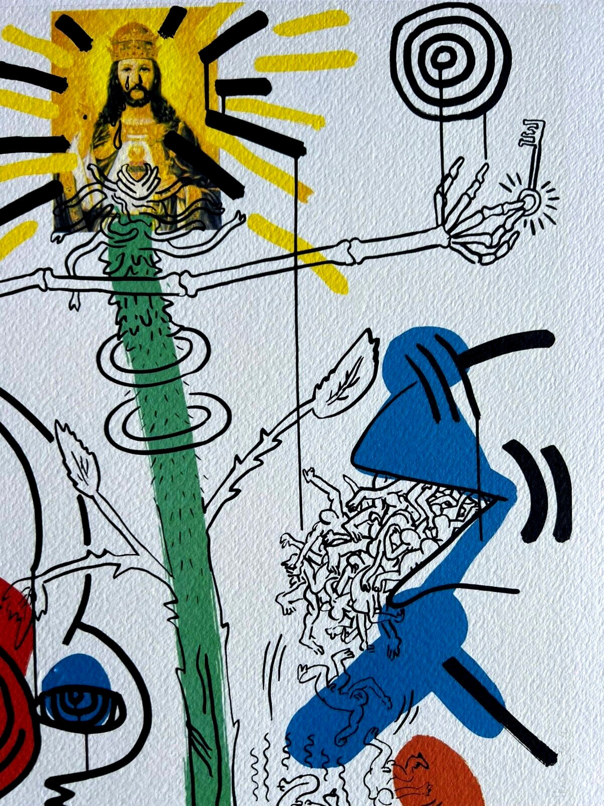 Keith Haring Lithograph Coa Signed Numbered Op