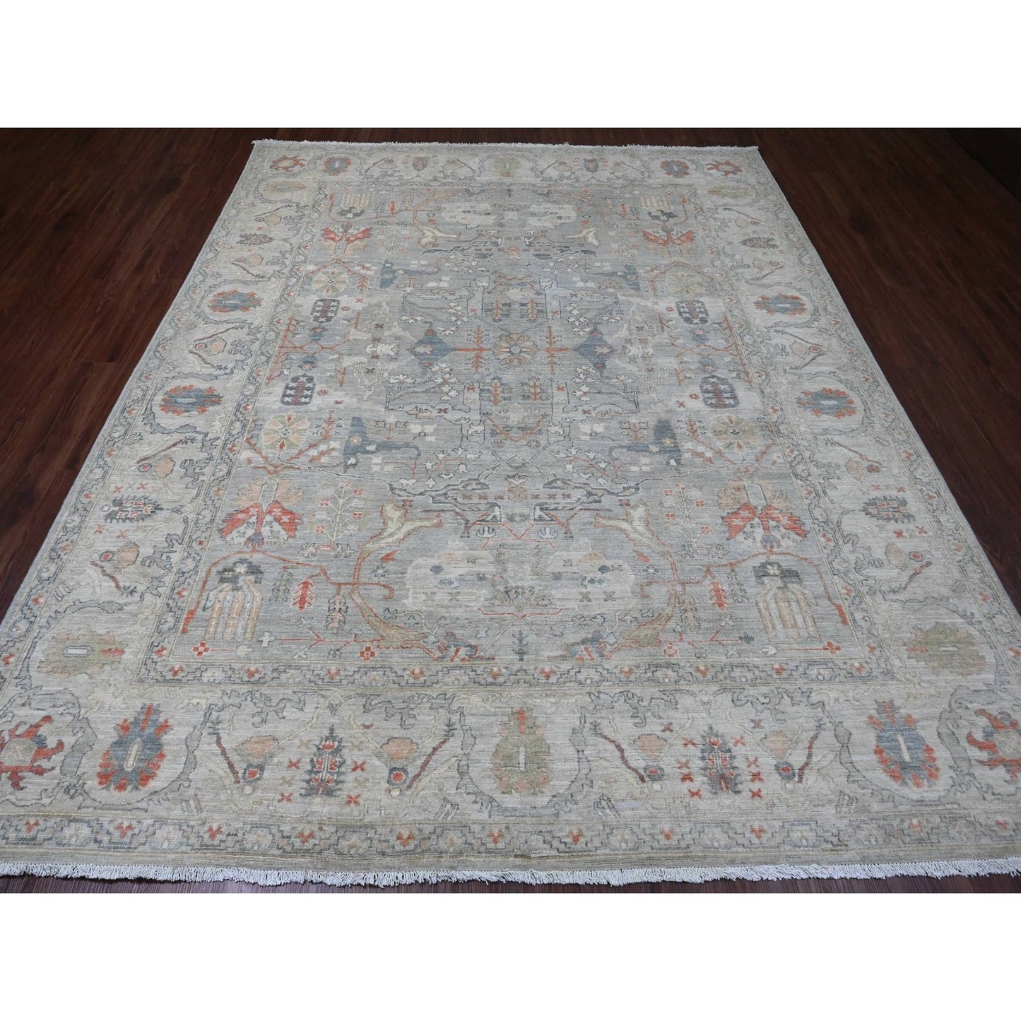 8'1"X9'10" Gray Bijar Garus Design Hand Knotted High Mountain Wool Rug