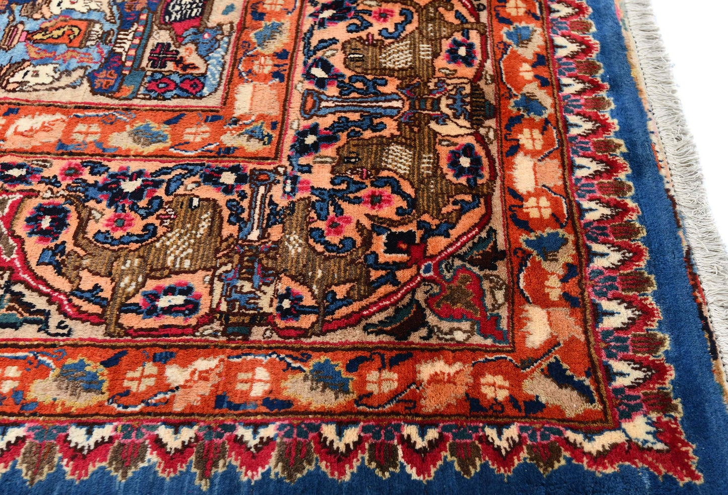 One-Of-A-Kind Semi-Antique Oriental Rug Navy Blue