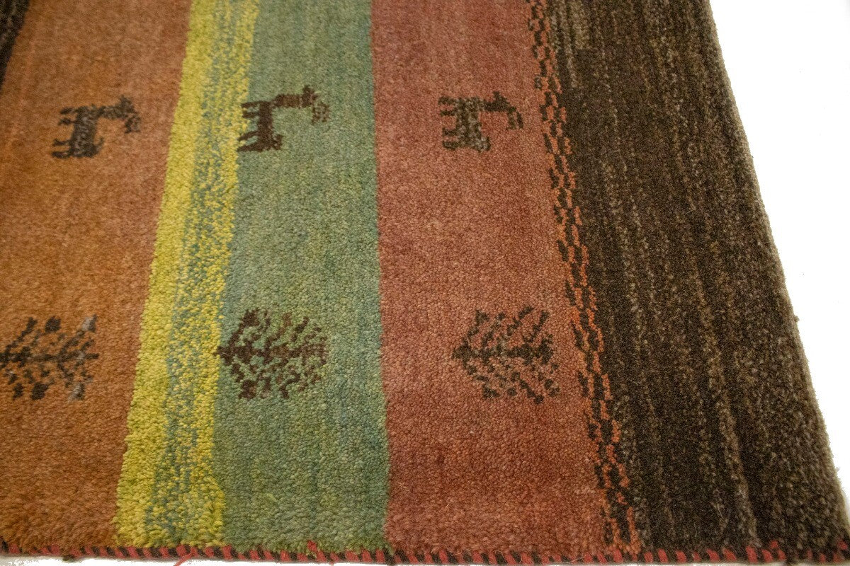 3'3X4'9 Ft Handmade Modern Gabbeh Oriental Rug