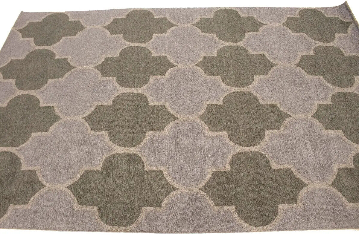 Multicolored Trellis Design Foyer 5X8 Hand-Tufted