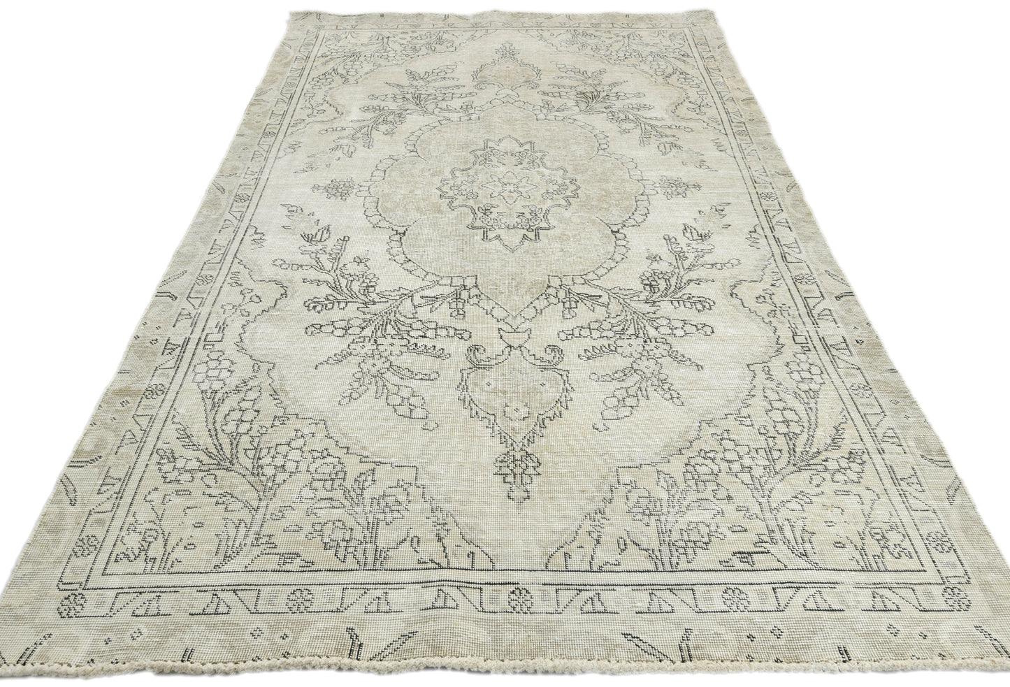 Distressed Vintage Medallion Oriental Rug Carpet