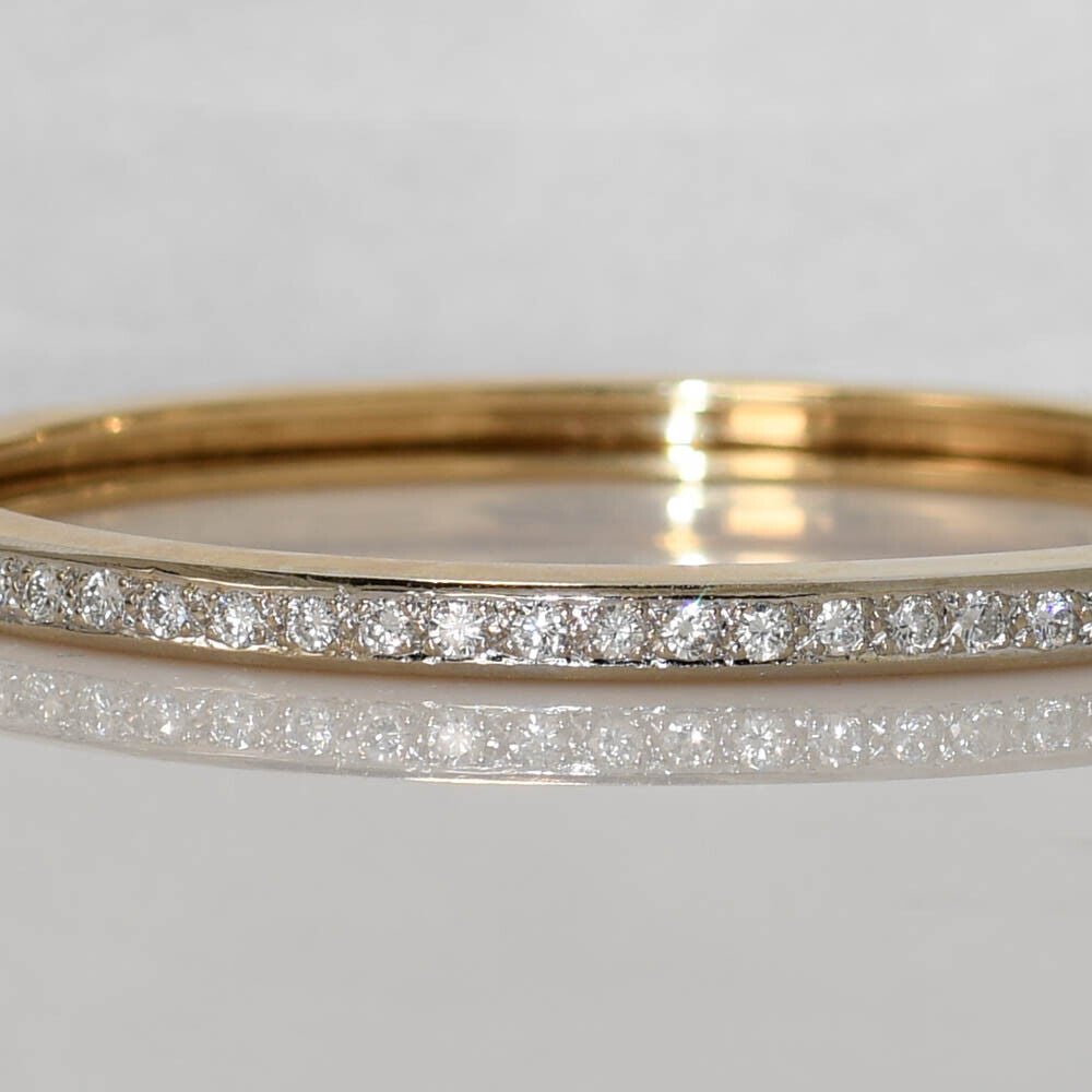 14K Yellow Gold Diamond Bangle Bracelet, 1.50Tdw,